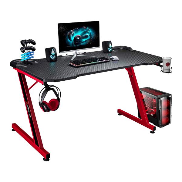 XTRIKE ME DK-02 ERGONOMIC COMPUTER DESK WITH HEADPHONE HOOK AND CUP HOLDER Z-SHAPED LEGS BLACK - Image 2
