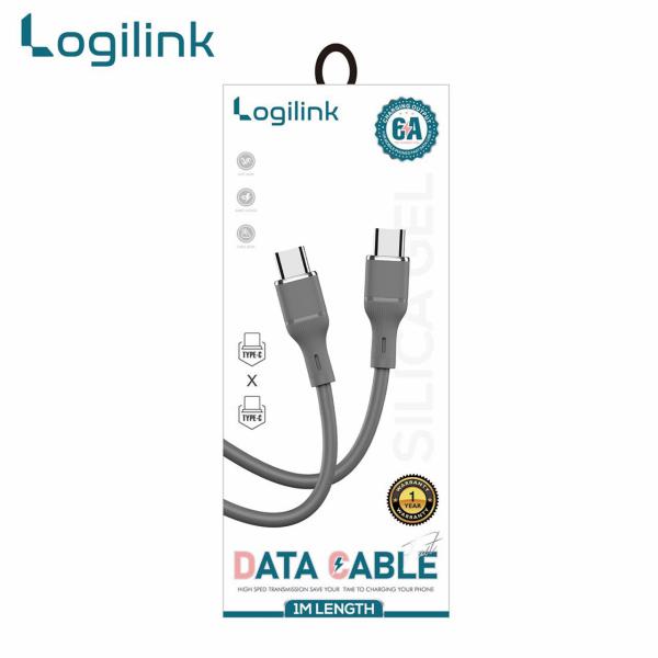 Logilink Type C To Type C Silicone Fast Charging Data Cable 1m (1 Year Warranty) Grey - Image 2