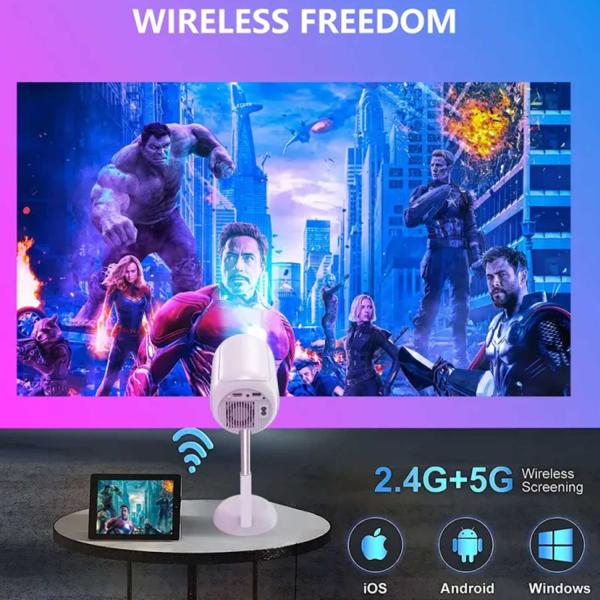 TS-6 YJMOYE PORTABLE PROJECTOR 2GB+16GB ANDROID11.0 SMART HD 4K MINI PROJECTORS GIMBAL COMES WITH HIDDEN LIFT - Image 2