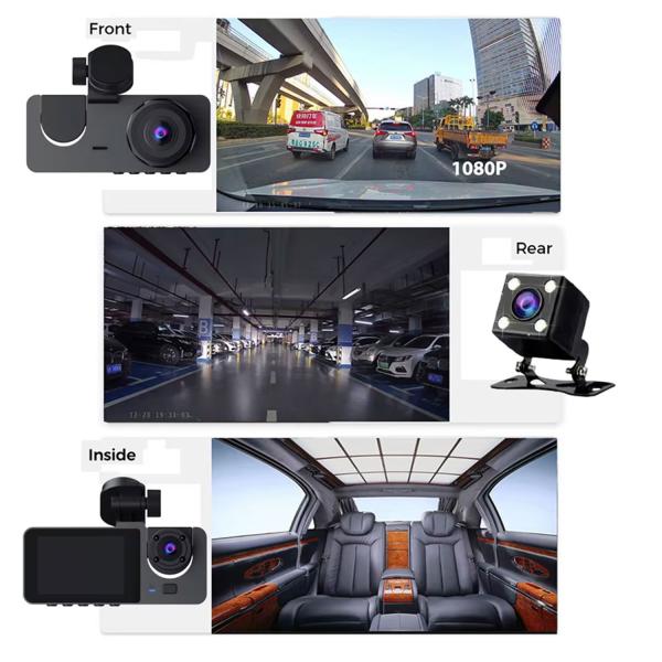 Y15 3-CHANNELS WIFI DASH CAM 1080P HD NIGHT VISION REVERSE CAMERA WITH PARKING MONITOR - Image 2