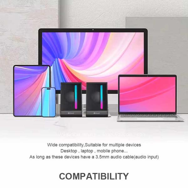 KISONLI X16 MINI USB 2.0 PORTABLE SPEAKER FOR LAPTOP PC WITH RGB LIGHT - Image 3