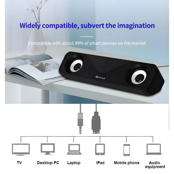 KISONLI I-610 USB HOME THEATER SYSTEM SOUNDBAR SPEAKER FOR PC OR LAPTOP - Image 3