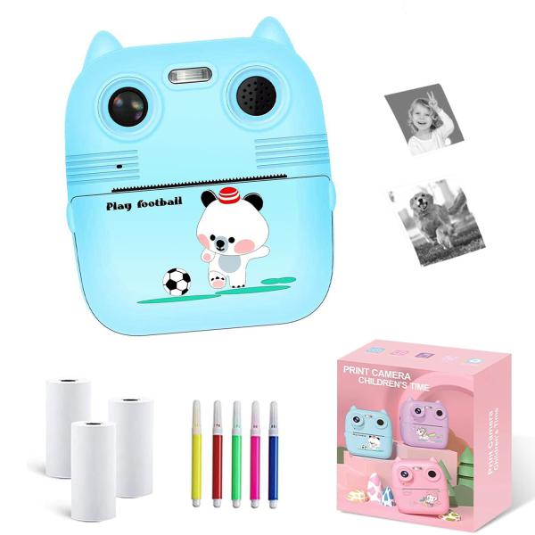 D8S CHILDRENS TIME FRONT/BACK REAR HD DIGITAL THERMAL PRINT CAMERA 1080P 48MP BLUE - Image 3
