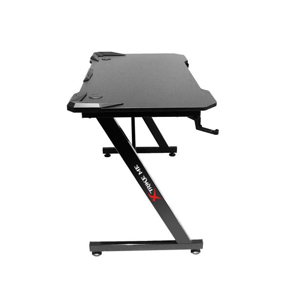 XTRIKE ME DK-02 ERGONOMIC COMPUTER DESK WITH HEADPHONE HOOK AND CUP HOLDER Z-SHAPED LEGS BLACK - Image 3