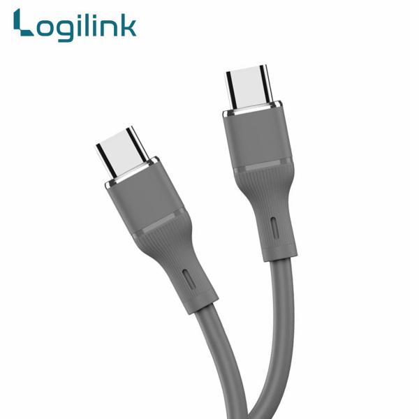 Logilink Type C To Type C Silicone Fast Charging Data Cable 1m (1 Year Warranty) Grey - Image 3