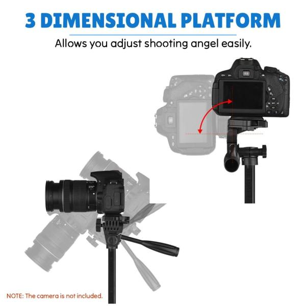 3366 ALUMINIUM TRIPOD STAND (55-INCH) WITH MOBILE PHONE HOLDER - Image 3