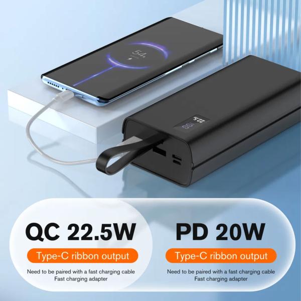 ASPOR A337 22.5W PD 30000MAH FAST CHARGE POWER BANK LCD DISPLAY BLACK - Image 3