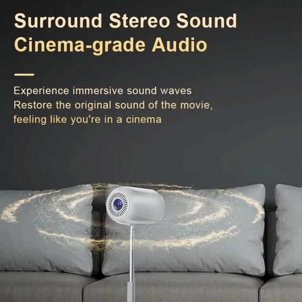 TS-6 YJMOYE PORTABLE PROJECTOR 2GB+16GB ANDROID11.0 SMART HD 4K MINI PROJECTORS GIMBAL COMES WITH HIDDEN LIFT - Image 3