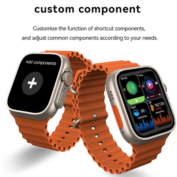 X8 PLUS ULTRA SMART WATCH SERIES 8 NFC 2.08 INCH ALWAYS-ON DISPLAY & WIRELESS CHARGING 49MM WITH WEARFIT PRO APP ORANGE - Image 3