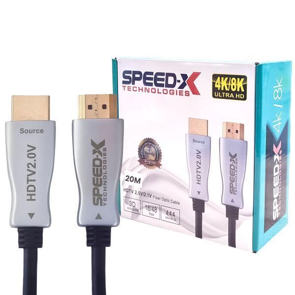 SPEED-X 20M FIBER HDMI CABLE 2.0/2.1 AOC(ACTIVE OPTICAL CABLE) 30AWG COPPER SUPPORT 4K 8K UHD (FULL LENGTH) - Image 3