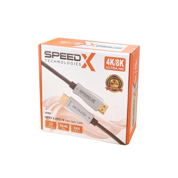 SPEED-X 60M FIBER HDMI CABLE 2.0/2.1 AOC(ACTIVE OPTICAL CABLE) 30AWG COPPER SUPPORT 4K 8K UHD (FULL LENGTH) - Image 3
