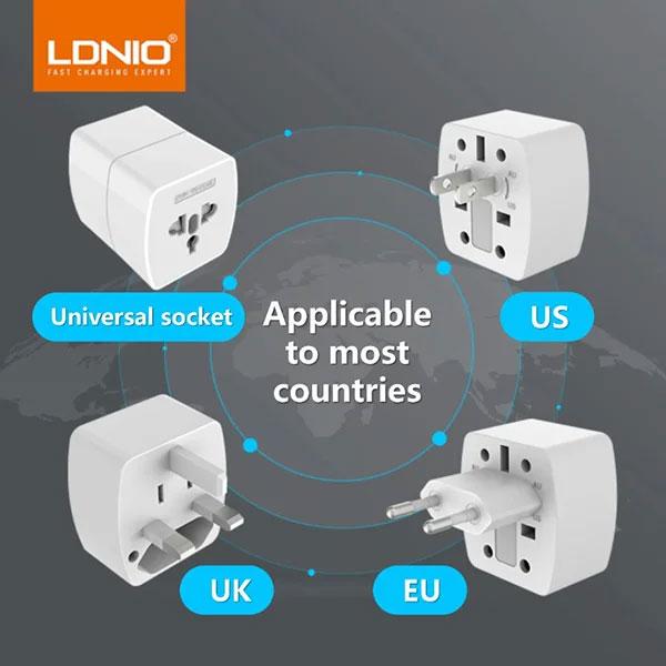 LDNIO Z4 UNIVERSAL 6A TRAVEL ADAPTER FOR UK US EU AU UNIVERSAL PLUG - Image 3
