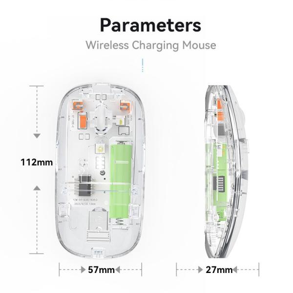 NEW TRANSPARENT WIRELESS+BLUETOOTH DUAL-MODE RECHARGEABLE MOUSE - Image 4