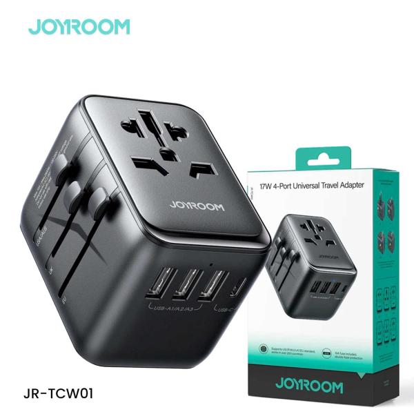 JR-TCW01 17W 4-PORT UNIVERSAL TRAVEL ADAPTER BLACK - Image 4