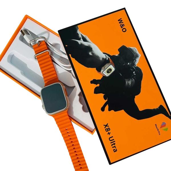 X8 PLUS ULTRA SMART WATCH SERIES 8 NFC 2.08 INCH ALWAYS-ON DISPLAY & WIRELESS CHARGING 49MM WITH WEARFIT PRO APP ORANGE - Image 4
