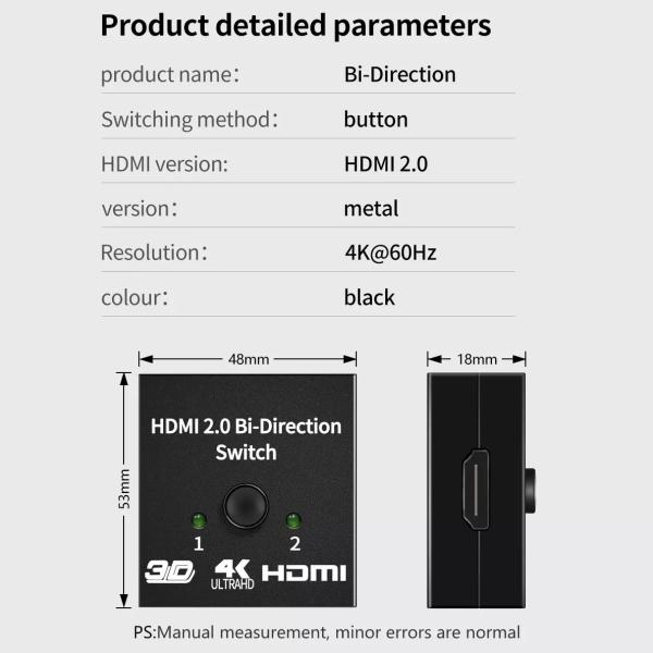 HDMI BI-DIRECTION DUAL FUNCTION SWITCH AND HDMI SPLITTER - Image 4