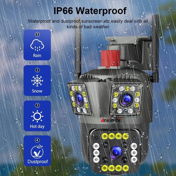 SPEED-X (SPZ-803) 3 CAMERA LENS WIFI OUTDOOR 6MP COLOR NIGHT VISION WITH V380 PRO APP - Image 4