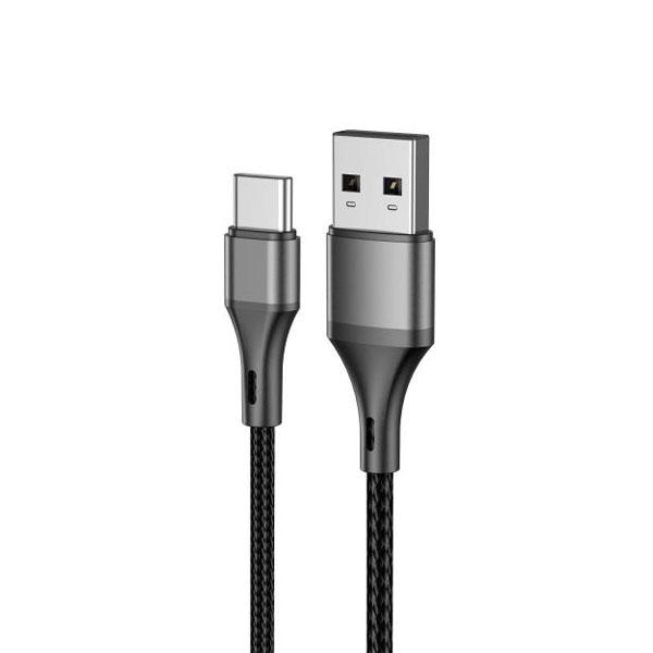 ASPOR AC-18 USB TO TYPE-C 3A SUPER FAST CHARGING NYLON BRAIDED CABLE 1M