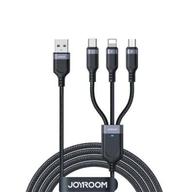 JOYROOM S-1T3018A18 Multi-Use 3.5A USB-A to Lightning+Type-C+Micro 3-in-1 Data Cable1 2m-Black - Image 5