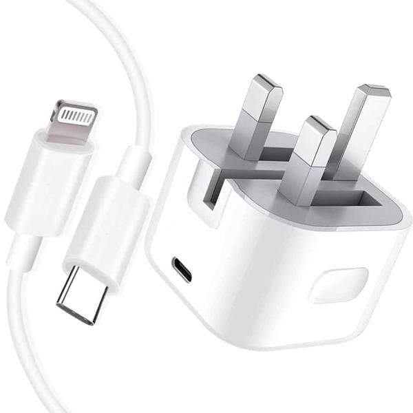 Iphone Usb-C Pd 20w Power Adapter Charger 3 Pin Uk Pin) With cable - Image 2