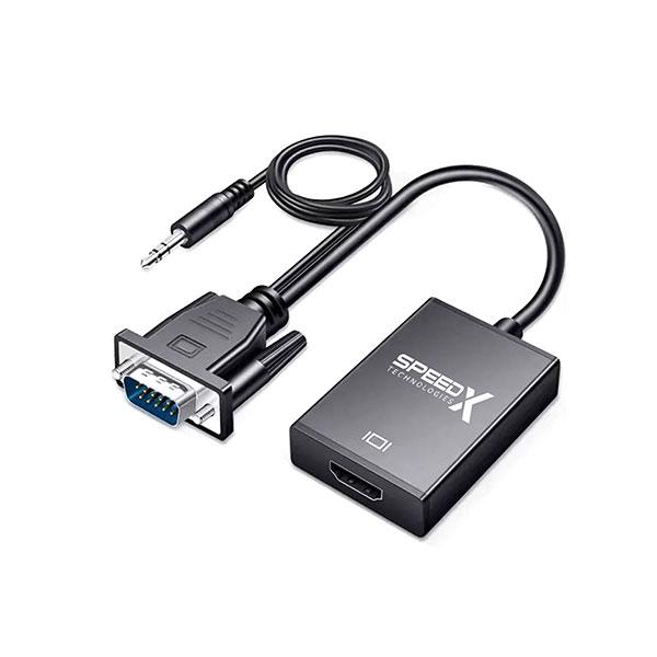 SPEEDX (SP-VH108) VGA TO HDMI 1080P ADAPTER WITH 3.5MM AUDIO OUTPUT JACK