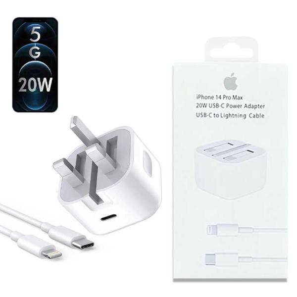Iphone Usb-C Pd 20w Power Adapter Charger 3 Pin Uk Pin) With cable - Image 4