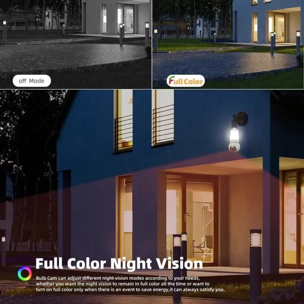SPEED-X SPE27-LED8 BULB CAMERA WIFI PANORAMIC NIGHT VISION WITH V380 PRO APP - Image 2