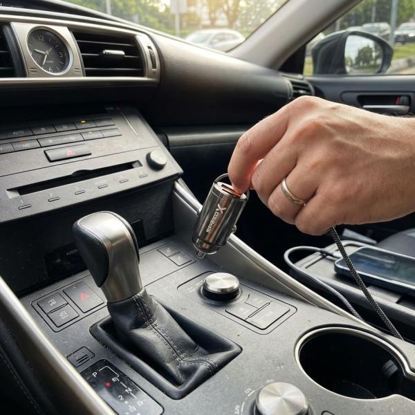 SPEED-X SX-C41 MINI 48W PD + QC DUAL-PORT ALUMINIUM CAR CHARGER - Image 3