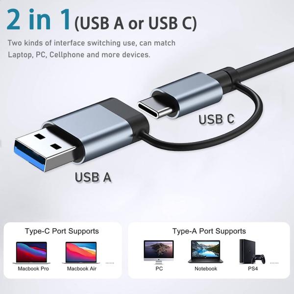 Speed-x 7 Port 2 In 1 Usb 3.0 Ultra Slim Portable Hub Aluminum Alloy - Image 3