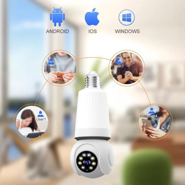 SPEED-X SPE27-LED8 BULB CAMERA WIFI PANORAMIC NIGHT VISION WITH V380 PRO APP - Image 4