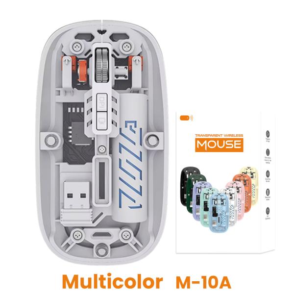NEW TRANSPARENT M-10A WIRELESS + BLUETOOTH DUAL MODE RECHARGEABLE MOUSE - Image 4
