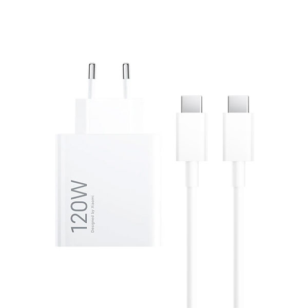 XIAOMI 120W EU PLUG QC3.0 FAST QUICK WALL TURBO CHARGER WITH TYPE-C TO C CABLE