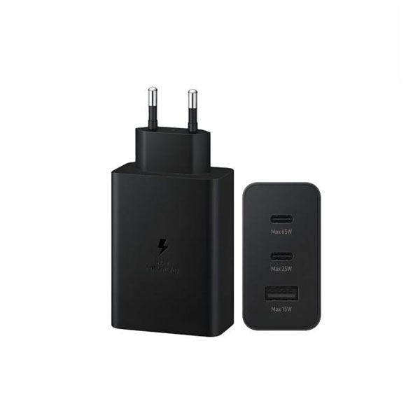 SAMSUNG 65W EU PIN PD POWER ADAPTOR TRIO 2 Type-C & USB-A PORT